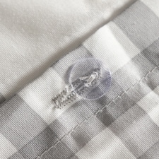 OHS Gingham Print Reversible Microfibre Duvet Cover Bedding Set, Double - Grey thumbnail 4