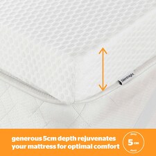 Silentnight Impress 5cm Thick Memory Foam Mattress Topper, Hypoallergenic, Orthopedic, King thumbnail 4
