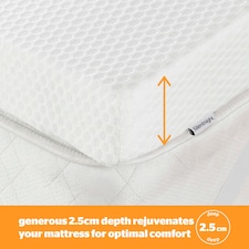 Silentnight Impress 2.5cm Thick Memory Foam Mattress Topper, Hypoallergenic, Orthopedic, King thumbnail 2