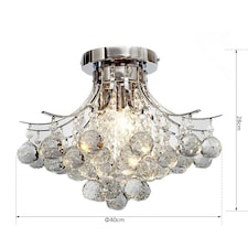 HOMCOM Modern K9 Crystal Chandelier Ceiling Lighting Pendant Lamp with 3 Light thumbnail 7