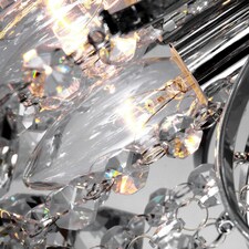 HOMCOM Modern K9 Crystal Chandelier Ceiling Lighting Pendant Lamp with 3 Light thumbnail 8