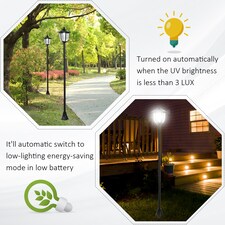 Outsunny Solar Torch Lights Outdoor Garden with 6 LED Auto On/Off 6-8 Hours thumbnail 8