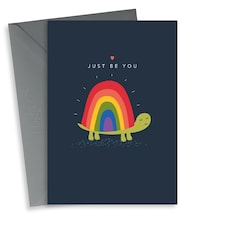 Cute Rainbow Tortoise Pride Card