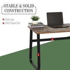 HOMCOM Industrial Writing Desk Laptop Table Home Office Study Workstation thumbnail 4