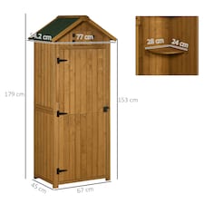 Outsunny Wooden Garden Storage Shed Tool Storage Box, 77 x 54 x 179 cm thumbnail 10