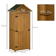 Outsunny Wooden Garden Storage Shed Tool Storage Box, 77 x 54 x 179 cm thumbnail 5