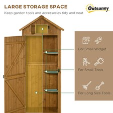 Outsunny Wooden Garden Storage Shed Tool Storage Box, 77 x 54 x 179 cm thumbnail 8