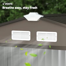 Outsunny 7 x 4ft Garden Shed Storage with Foundation Kit and Vents, Brown thumbnail 8