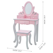 Teamson Kids Little Princess Rapunzel Vanity Playset, Pink/Grey thumbnail 3