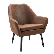 Teamson Home Divano Mid Century Aged Fabric Chair, Brown
