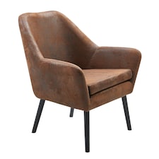 Teamson Home Divano Mid Century Aged Fabric Chair, Brown thumbnail 5