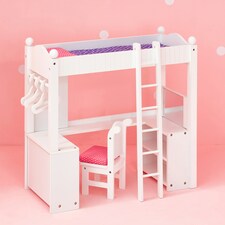 Teamson Kids Little Princess 18in Doll College Dorm Double Bunk Desk thumbnail 2