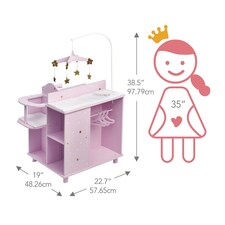 Teamson Kids Wooden Baby Doll Changing Station with Storage, Purple thumbnail 4