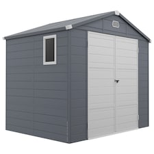 Outsunny 8 x 6ft Garden Shed Storage w/ Foundation Kit, Vents, Grey