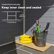 Outsunny 8 x 6ft Garden Shed Storage w/ Foundation Kit, Vents, Grey thumbnail 6