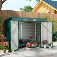 Outsunny 8 x 4FT Metal Garden Storage Shed with Double Doors and Vents thumbnail 7