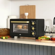 HOMCOM Mini Oven 16L Countertop Oven w/ Adjustable Temp Timer 1400W, Black thumbnail 9