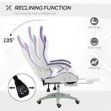Vinsetto Racing Style Gaming Chair with Reclining, Footrest, Purple thumbnail 5