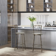 HOMCOM Set of 2 Bar Chairs Swivel Armless Upholstered Metal Frame Barstools thumbnail 6