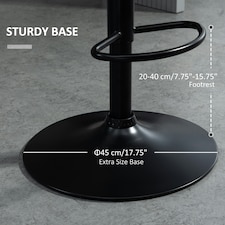 HOMCOM Set Of 2 Luxurious Velvet-Touch Bar Stools Metal Frame Footrest Green thumbnail 5