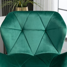 HOMCOM Set Of 2 Luxurious Velvet-Touch Bar Stools Metal Frame Footrest Green thumbnail 8