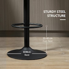 HOMCOM Adjustable Swivel Bar Stools Set of 2, Barstools for Counter Bar, Grey thumbnail 6