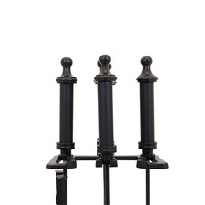 Lilac Fireside Companion Set Iron Frame Aluminium Handles Rectangular Base thumbnail 4