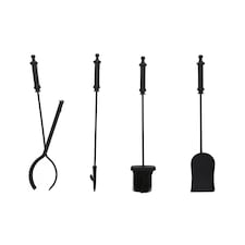 Lilac Fireside Companion Set Iron Frame Aluminium Handles Rectangular Base thumbnail 5