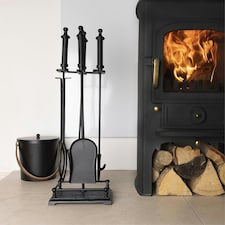 Lilac Fireside Companion Set Iron Frame Aluminium Handles Rectangular Base thumbnail 6
