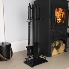 Lilac Fireside Companion Set Iron Frame Aluminium Handles Rectangular Base thumbnail 7