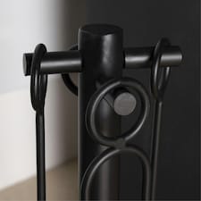 Olive Fireside Companion Set Tool Stand Circular Base Black Matte Finish thumbnail 6