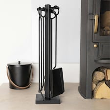 Palm Fireside Companion Set Tool Stand Square Base Black Matte Finish thumbnail 5