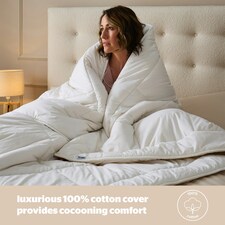 Silentnight Luxury Natural Wool Heavyweight Duvet, Breathable Cotton Cover, Temperature Regulating, King | White thumbnail 3