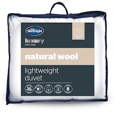 Silentnight Luxury Natural Wool Lightweight Duvet, Breathable Cotton Cover, Temperature Regulating, Super King | White