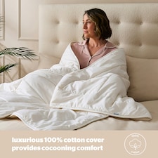 Silentnight Luxury Natural Wool Lightweight Duvet, Breathable Cotton Cover, Temperature Regulating, Super King | White thumbnail 3
