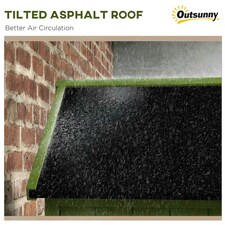 Outsunny Wooden Garden Storage Shed Outdoor Tool Storage Box, Green thumbnail 9