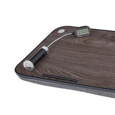 Teamson Home Portable Laptop Desk with Cushioned Bottom, Detachable LED Light & Mouse Pad, Brown/Grey thumbnail 4