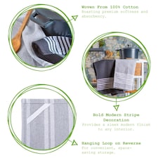 Nicola Spring Cotton Tea Towels - 60cm x 40cm - Black - Pack of 4 thumbnail 2