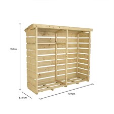 Charles Bentley FSC Nordic Spruce Wood Double Log Store Firewood Storage Heavy thumbnail 6