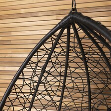 Charles Bentley Garden Wicker Rattan Patio Hanging Swing Chair Seat - Black thumbnail 4