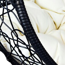 Charles Bentley Garden Wicker Rattan Patio Hanging Swing Chair Seat - Black thumbnail 5