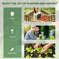 Outsunny Raised Garden Bed Planter Box with Greenhouse, Clear and Dark Grey thumbnail 6