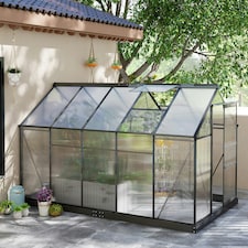 Outsunny 6x10ft Walk-In Polycarbonate Greenhouse Plant Grow Galvanized Aluminium thumbnail 2