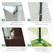 Outsunny 100 x 50 x 150cm Greenhouse w/ Zipper Roll-up Door Outdoor thumbnail 3