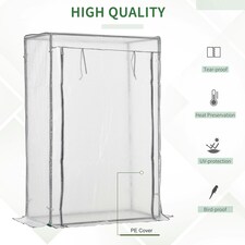 Outsunny 100 x 50 x 150cm Greenhouse w/ Zipper Roll-up Door Outdoor thumbnail 4