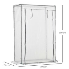 Outsunny 100 x 50 x 150cm Greenhouse w/ Zipper Roll-up Door Outdoor thumbnail 7