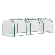 Outsunny Tunnel Greenhouse Steel Frame for Garden w/ Zipper Doors