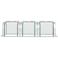 Outsunny Tunnel Greenhouse Steel Frame for Garden w/ Zipper Doors thumbnail 8