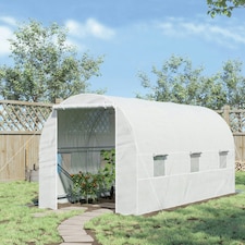 Outsunny 4.5 x 2M Walk-in Polytunnel Greenhouse for Garden, Galvanised Steel thumbnail 2