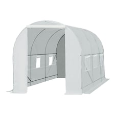 Outsunny 4.5 x 2M Walk-in Polytunnel Greenhouse for Garden, Galvanised Steel thumbnail 8